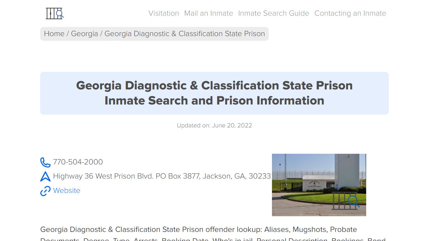 Georgia Diagnostic & Classification State Prison Inmate ...