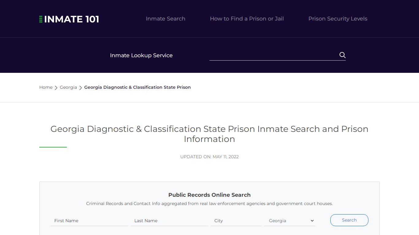 Georgia Diagnostic & Classification State Prison Inmate ...